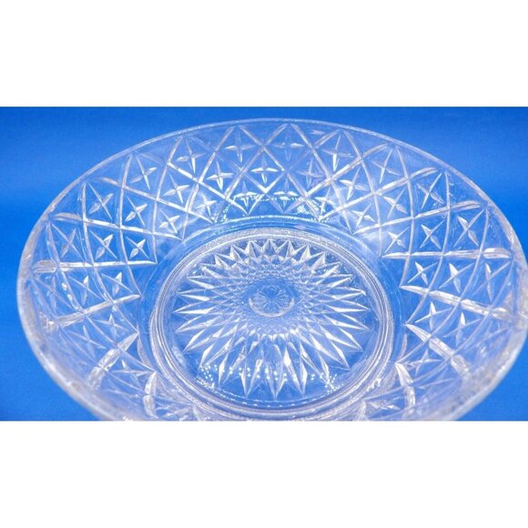 Serving Dish- Clear Pressed Glass- Diamond and Star Pattern - Picture 2 of 9